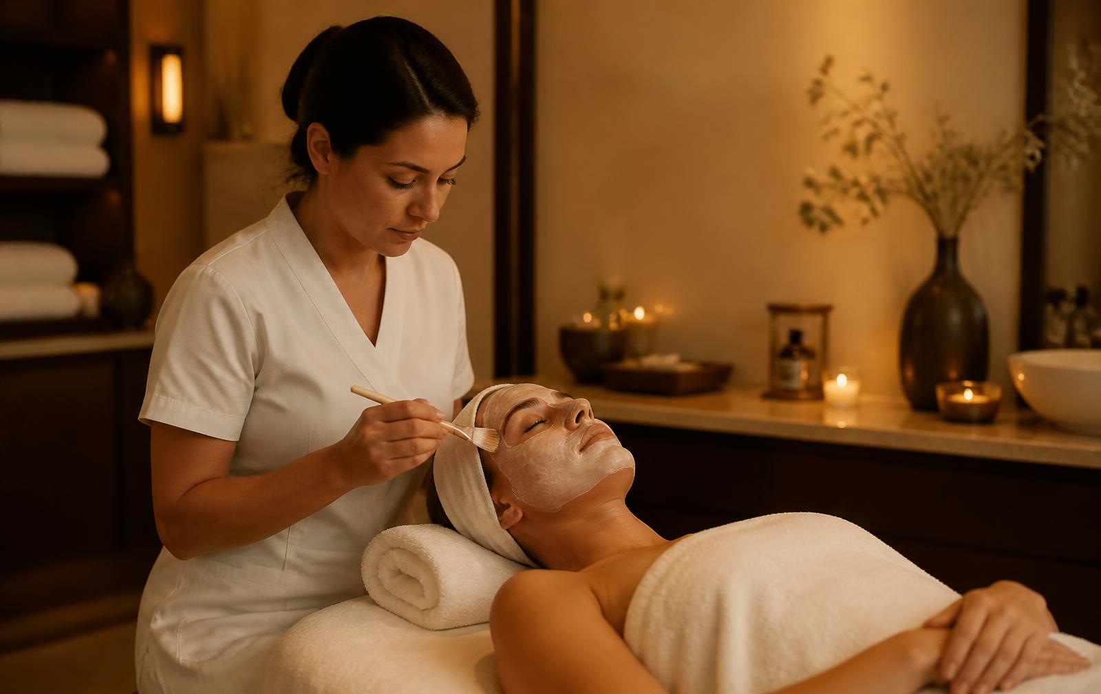 Therapist performing a relaxing oil massage